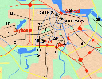 Trams near the Centraal Station